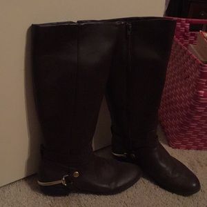 Lightly worn dark brown riding boots